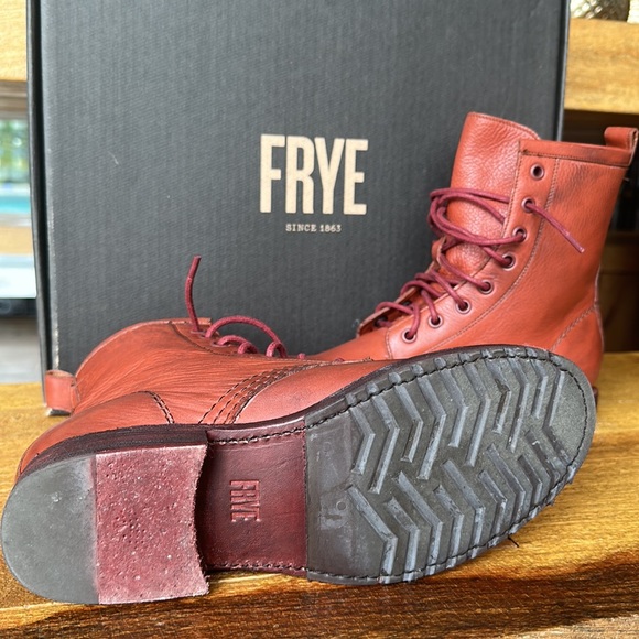 Frye Veronica Combat Boot Red Clay 6.5 - Picture 4 of 12